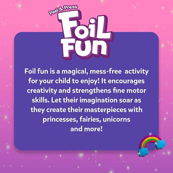 skillmatics foil fun - unicorns & princesses, no mess art for kids, craft kits & supplies, diy creative activity, travel toys, valentine’s day gifts for ages 4, 5, 6, 7, 8, 9