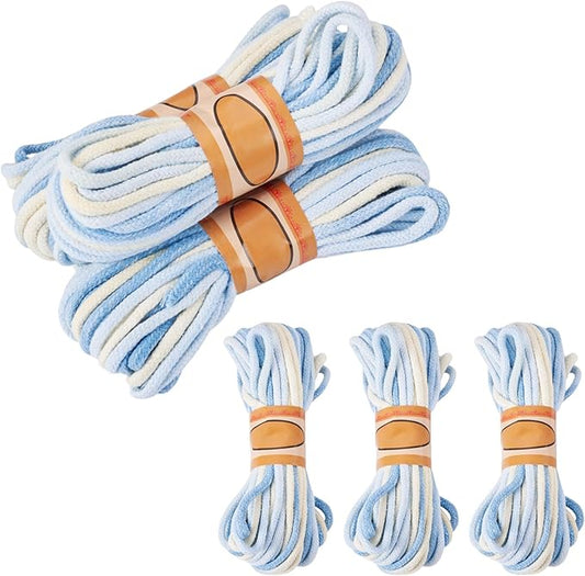 98.46 Feet Light Blue 3mm Macrame Cord Twisted Soft Macrame Rope Segment Dyed Decorative Cord Sewing Twine Craft Thread for DIY Crafts Knitting Plant Hangers Christmas Wedding Decoration