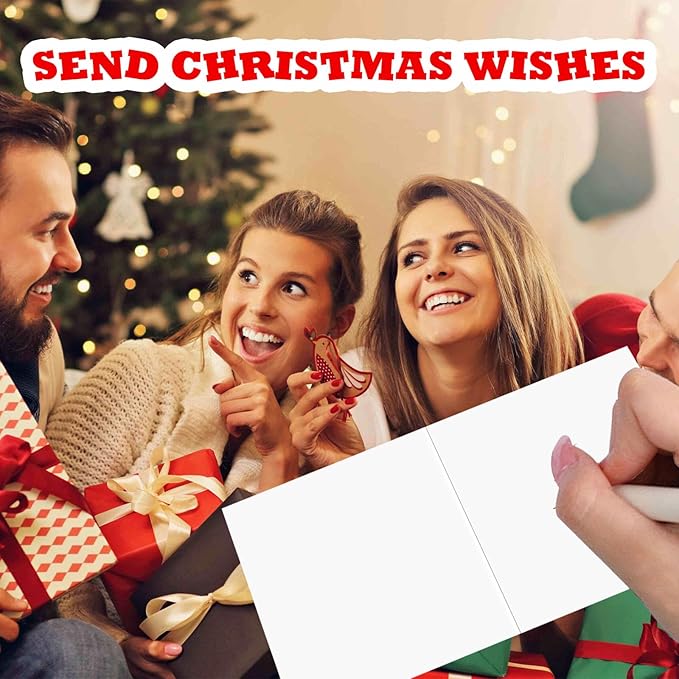 YOKUSHI 12 PCS Diamond Art Painting Christmas Greeting Cards with Envelopes, Snowman Craft DIY Card Making Kits for Adults Gifts (Red)