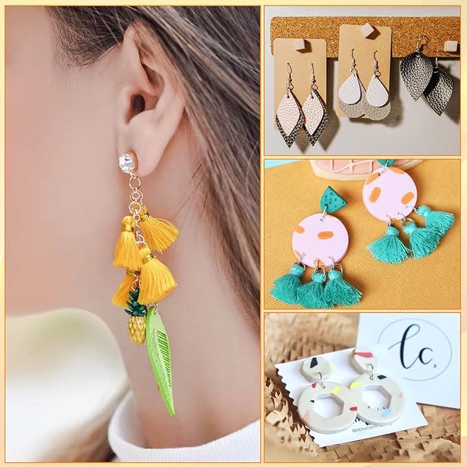 Modacraft 2000Pcs Earring Making Supplies Kit - Hypoallergenic, Includes Hooks, Findings, Posts, Backs, Pins, Jump Rings for Jewelry Making