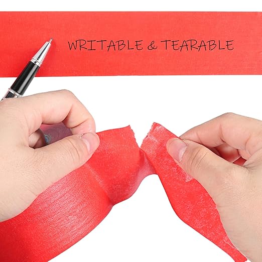 Red Painters Tape,2 inch x 60 Yards x 3 Rolls (180 Yards Total) - Medium Adhesive Masking Tape for Painting,Labeling,DIY Crafting,Decoration and School Projects
