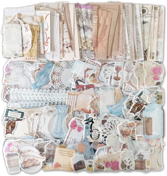Vintage Scrapbook Supplies Pack for Adults, Decorative Nature Retro Paper Stickers Collection for Journal DIY Arts Crafts Album Bullet Journals Planners (Home)