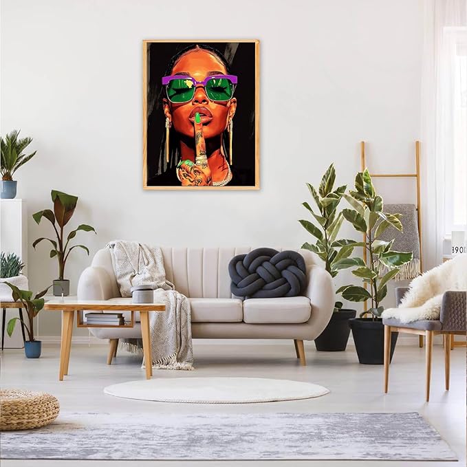 MAXBYE Fashion Portrait Paint by Numbers Kit for Adults Beginner, Trendy Lady Adult Paint by Number Kits on Canvas Without Frame, Easy Oil Paint by Numbers for Home Wall Decor Gift 12x16inch