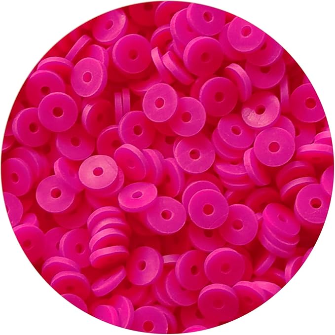 2000pcs Rose Red Clay Beads for Bracelets Making Heishi Polymer Flat Disc Spacer Clay Bead 6mm for Jewelry Earring DIY Crafts