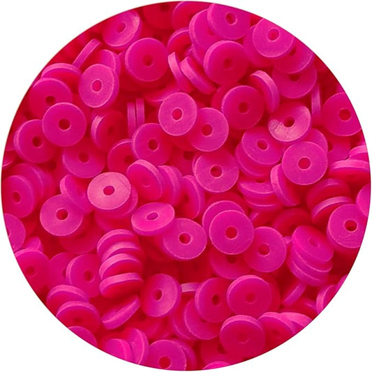 2000pcs Rose Red Clay Beads for Bracelets Making Heishi Polymer Flat Disc Spacer Clay Bead 6mm for Jewelry Earring DIY Crafts