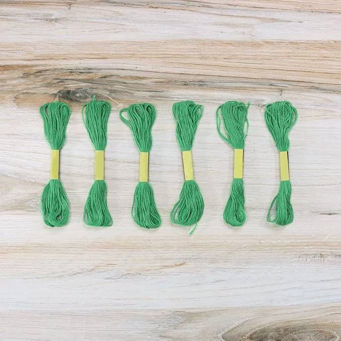 embroidery floss pack – 6 skeins, 8.7 yards each – green embroidery floss for needlework, diy bracelets, crafting, weaving