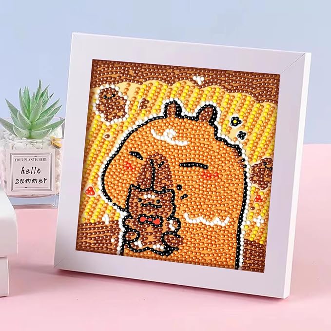 Mangpung Capybara Diamond Art Kits for Beginners, Capybara Diamond DIY Painting Kits, Full Drill Diamond Dots Paintings, Paint with Diamonds Pictures Art Painting DIY Crafts Kit Gift for DIY Lovers