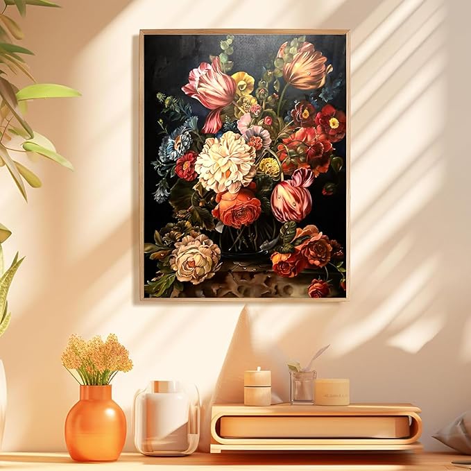 Flower Paint by Numbers Kit for Adults, Flower Paint by Numbers Kit for Adults Beginner, Adult Paint by Number Kits for Gift Home Decor 16''W x 20''L