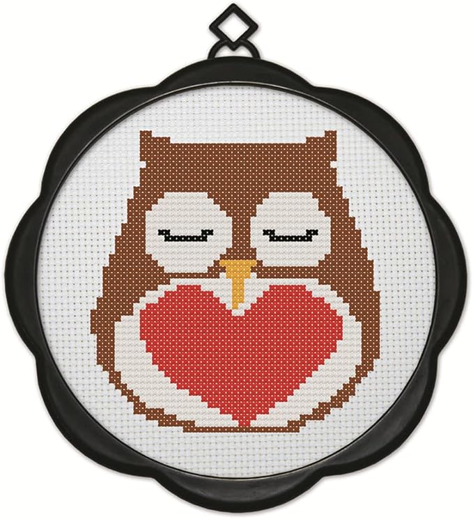Awesocrafts Cross Stitch Kits Owl 11CT Stamped Patterns Easy Cross Stitching Embroidery Needlework Kit Supplies (Owl 1)