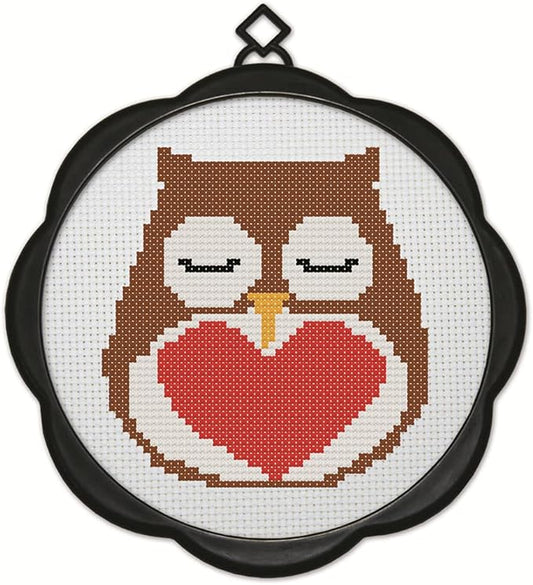 Awesocrafts Cross Stitch Kits Owl 11CT Stamped Patterns Easy Cross Stitching Embroidery Needlework Kit Supplies (Owl 1)