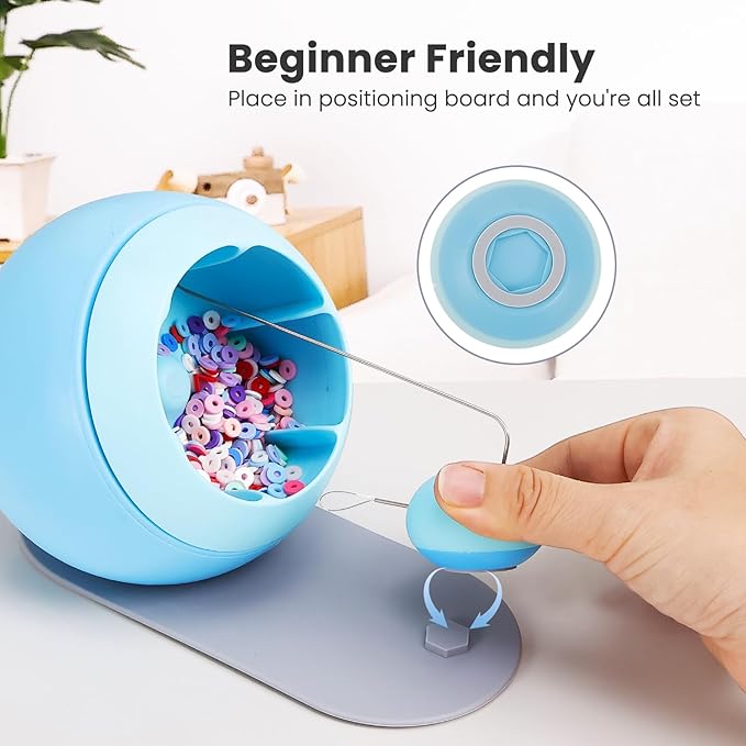 Tilhumt Bead Spinner Kit, 3826Pcs Bracelet Spinner Kit Electric Bracelet Maker Machine with Beginner Friendly Positioning Mat and 18 Colors Polymer Clay Beads for Jewelry Bracelets Making