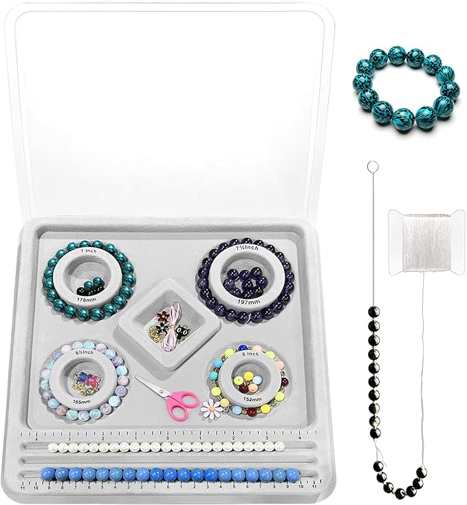 INDIVSHOW The Design Bracelet Bead Board with Clear Cover for Jewelry Bracelet Making Supplies
