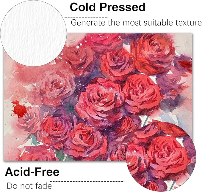 100% Cotton Watercolor Postcards Set - 70 Blank 4"x6" + 30 Folded 5"x7" Watercolor Postpaper, 140lb/300gsm Acid-Free Heavyweight Paper for Painting, Greeting Cards, Christmas, Birthday DIY