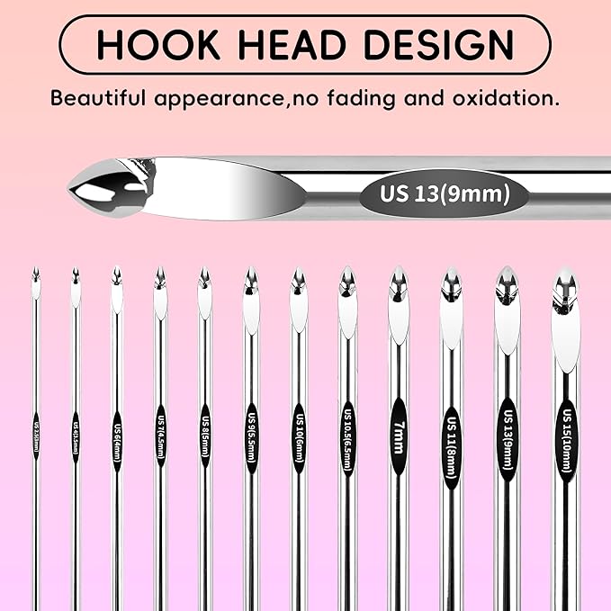 Tunisian Crochet Hooks Set - Tunisian Crochet Hook, Interchangeable Metal Tunisian Crochet Hooks Set with Cable, Tunisian Crochet Hooks, Nickel Plated Aluminum, Ergonomic 3mm-10mm, 26-Piece Set-Purple