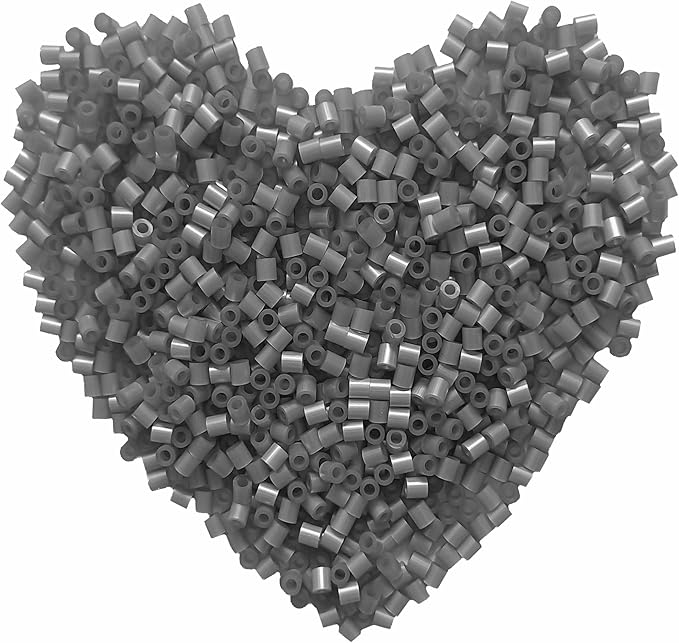 yowamho 1000pcs fuse beads - 5mm silver melting beads for crafts, hama bead bulk refill kit.