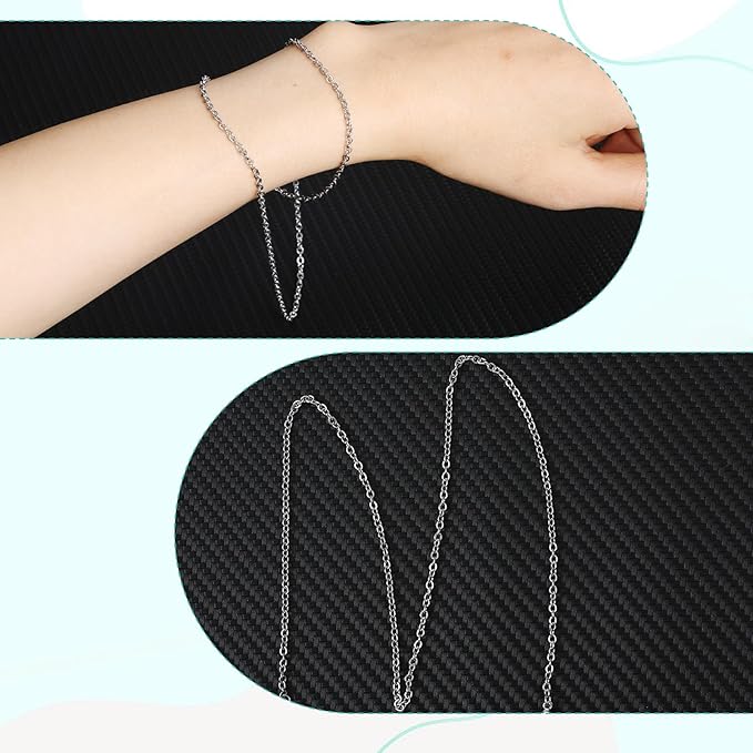 Silver Necklace Chains with Lobster Clasps, 18 Inches Stainless Steel Wire for Jewelry Making, Jewelry Making Kit for DIY Supplies, Stainless Steel Necklace Chains for Women（20）