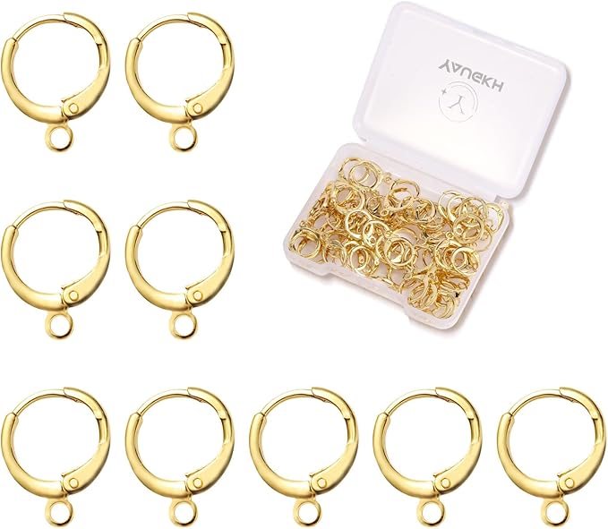 yaugkh 14k gold filled earring hooks hypoallergenic lever back huggie earwires dangle findings for jewelry making supplies