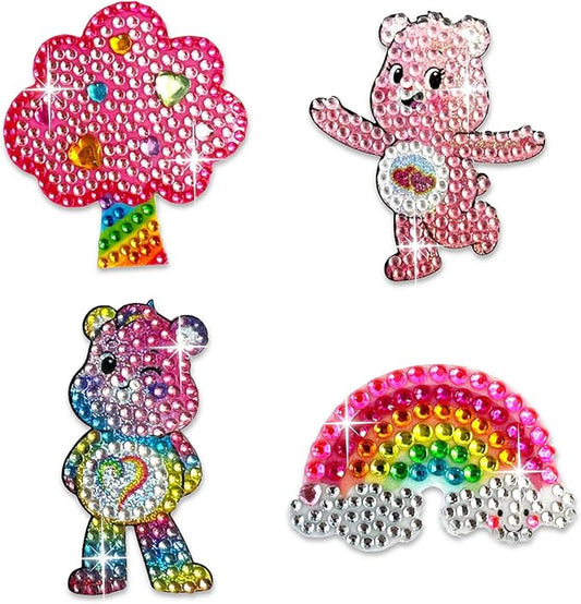 stickerbeans® rhinestone stickers – care bears 4-pack, 2” x 2” each, unique sparkly cut-to-shape for collecting, trading, decorating laptops, phone cases, scrapbooks, for kids, teens, & adults