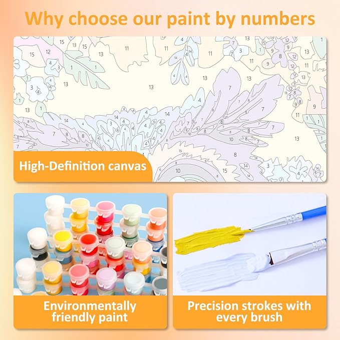 Owl Paint by Numbers Kit for Kids with Frame, Owl Paint by Numbers for Kids Ages 4-8-12, DIY Acrylic Oil Painting for Home Wall Art Decor Gift 7.8x7.8 inch (with Frame Easel)