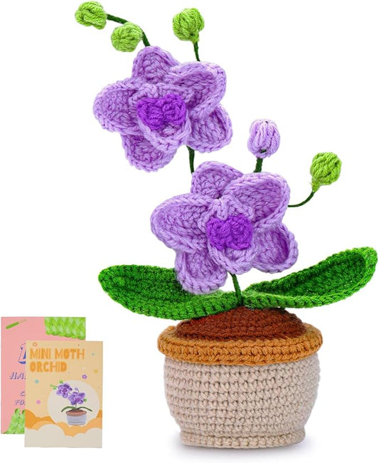 kgxulr Crochet Kit for Beginners,Butterfly Orchid Crochet Kit Beginner Crochet Starter Kit for Complete Beginners Adults, Crocheting Knitting Kit with Step-by-Step Video Tutorials(Butterfly Orchid)