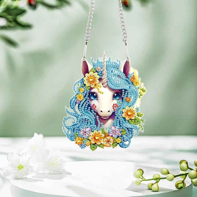AiYuanzsh Animal DIY Acrylic Diamond Art Painting Pendant Kits Special Shaped Rhinestone Round Diamond Art Window Pendants Home Garden Wall Hanging Kits Home Wall Decor Gift