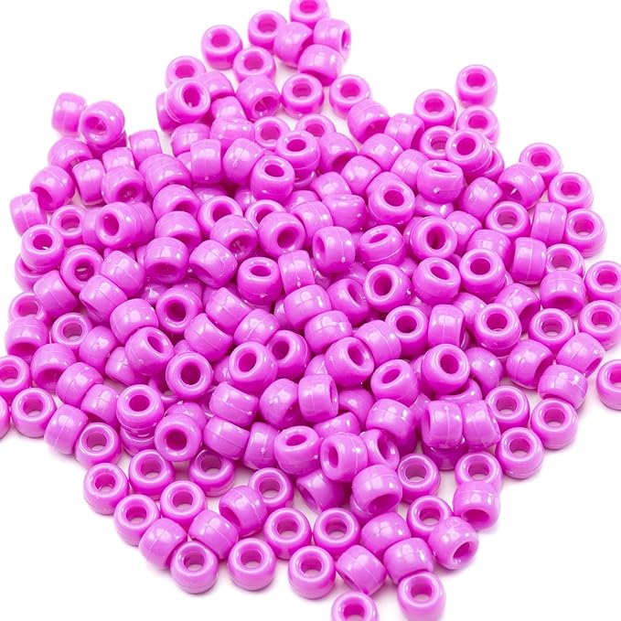 Gxueshan 1000 Pcs Acrylic Pony Beads 6x9mm Bulk for Bracelet Necklace Jewelry Making Earring Hair Braiding Kandi Beads