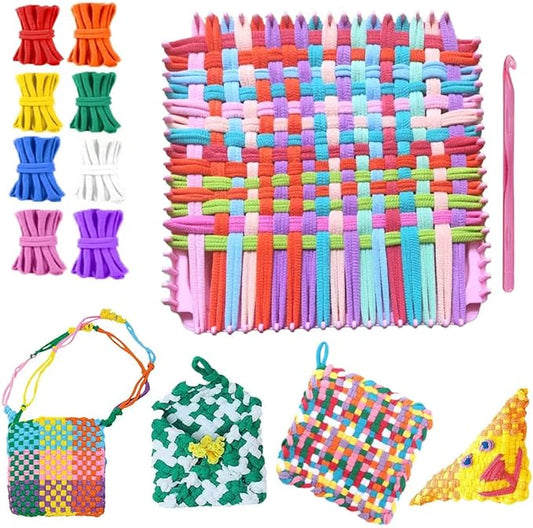 kaaper weaving loom kit for beginners adults, loom kit with 192pcs loops diy arts and crafts for girls and boys, potholder loom knitting kit for beginners (weaving loom kit)
