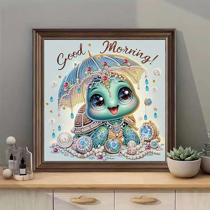 SHICERNHJ Sea Turtle 5D Diamond Art Kits for Adults,Special Shape Diamond Painting Kits for Cartoon Turtle,DIY Crystal Rhinestone Diamond Dots and Crafts for Adults Home Wall Decor 12 X 12inch