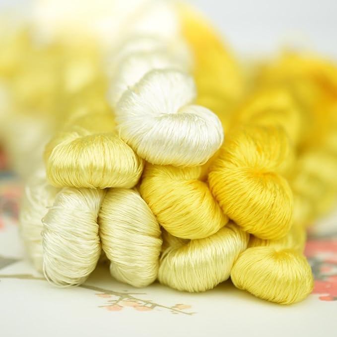 Natural 100% Silk Thread, Handmade Embroidery Thread Silk Floss 8 Colors 110m Each (75)