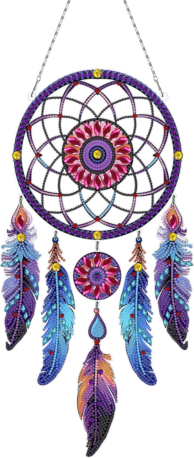 Diamond Dream Catchers Kit, Hanging Diamond Art, DIY Kit for Home Wall & Window Decor, Handmade Craft for Room Decoration (Dream)
