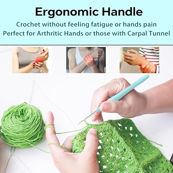 Small Size Crochet Hook Lace Crochet Needle, 0.5mm Crochet Hook, Ergonomic Crochet Hooks，Embroidery Thread Knitting Weaving Tool (0.5 mm)