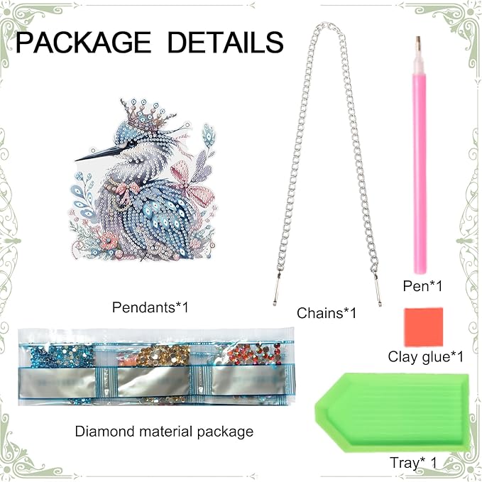 AiYuanzsh Kingfisher Diamond Painting Pendant Kit, Beautiful Bird 5D DIY Acrylic Special Shaped Rhinestones Diamond Art Hanging Sign, Holiday Wall or Door Decoration, Christmas Gift for Adults