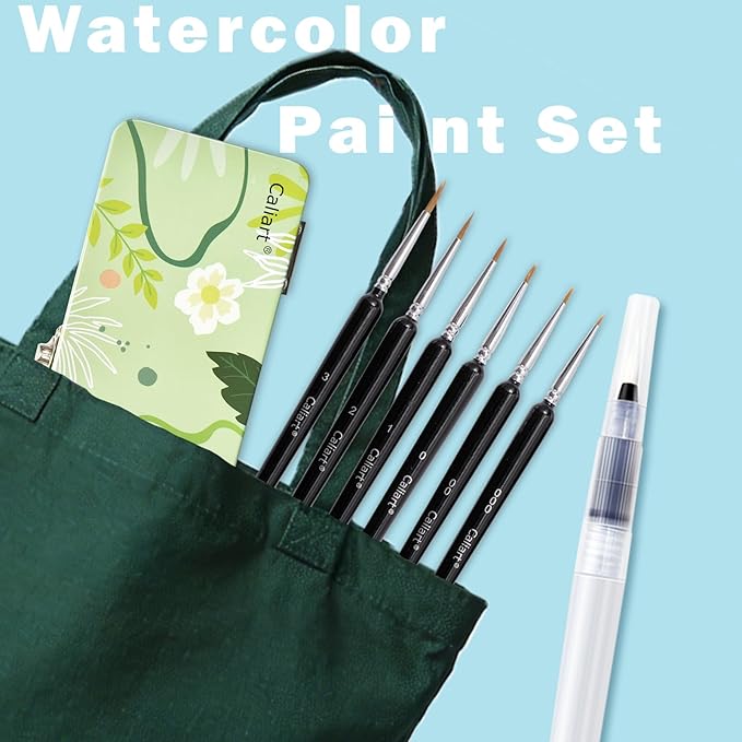 Caliart Watercolor Paint Set, 50 Colors Portable Water Color Palette Kit with Detail Paint Brush, Art Supplies Gifts for Adult Professional Artist Painting Coloring, Easter Basket Essentials Stuffers