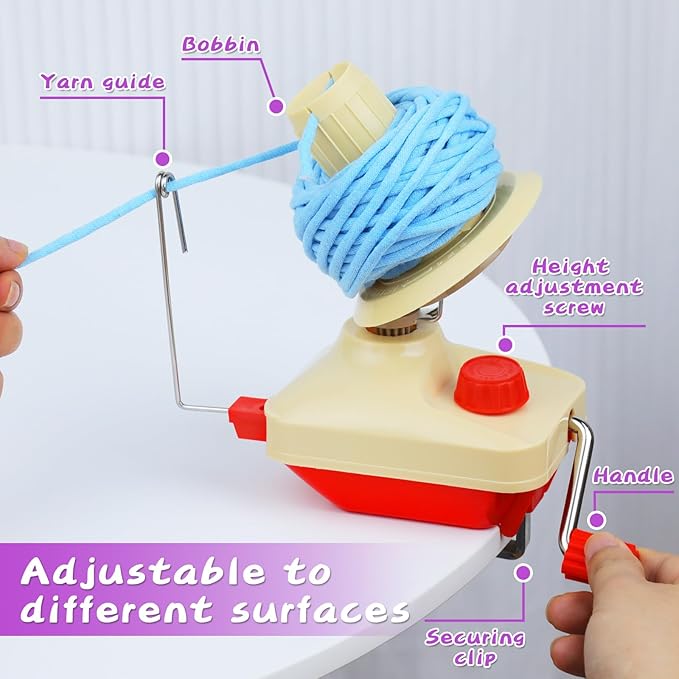 BUTUZE Yarn Ball Winder, Yarn Winder for Crocheting, Stitch Markers Knitting Kit, Pom Pom Maker, Convenient Ball Winder Hand Operated for Yarn, with Easy Installation for Yarn Storage