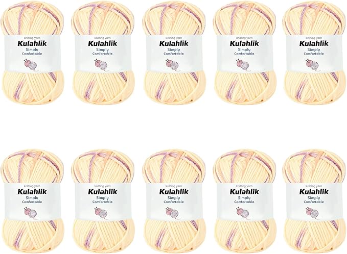 500g(10x50g) Acrylic Yarn for Crocheting and Knitting, Colorful Gradient Yarn Thread, 10 Rolls Skeins, Multicolor Hilo Acrílico, Perfect for DIY Crafts Project