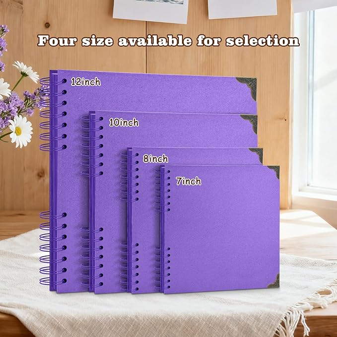Scrapbook Album 8x8 Inch - Hardcover Kraft Paper Photo Album with 80 Pages, Memory Book for Wedding, Anniversary, Family, Christmas, Baby Shower, Ideal for Preserving Precious Moments