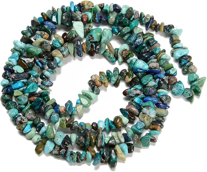 7-8mm Natural Azurite Fynchenite Gemstone Chips Beads Healing Crystals Waist Bracelets Necklace Kit Irregular Stone DIY Crafts Design Jewelry Making