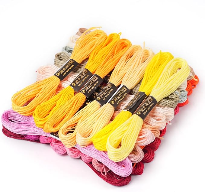60 Color Skeins Rainbow Color Embroidery Floss，Cross Stitch Threads, Bracelet Yarn, Craft Floss