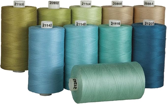 connecting threads 100% cotton thread sets - 1200 yard spools (set of 10 - shoreline)