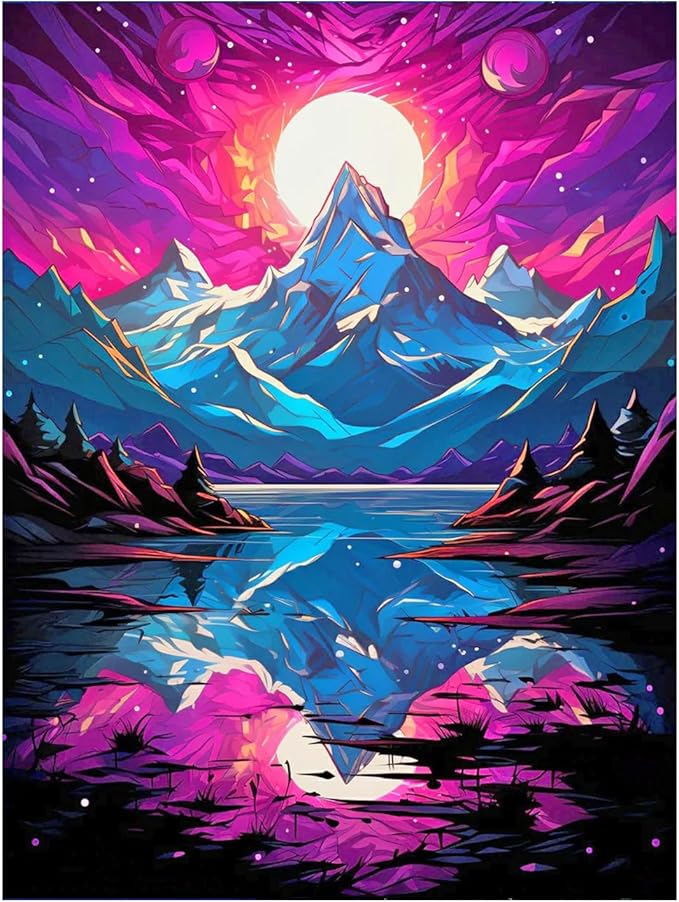 DOTZSO Landscape Diamond Painting Kits for Adults, Easy DIY 5D Round Full Drill Diamond Art kit Diamond Dot Crystal Gem Art and Craft for Beginners Home Wall Decor 12x16 Inches