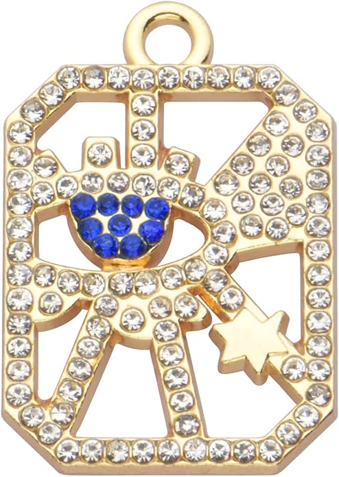 Pack of 20 Rhinestone Charms Gold Plated Pendants Pave Crystal Accessories for Necklace Bracelet Jewelry Making DIY Crafting