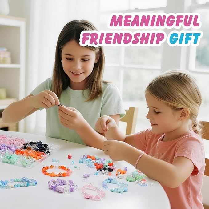 400-450PCS Acrylic Beads for Bracelet Making, Assorted 6 Colors Cute Beads, Flower Bow Candy Bear Kawaii Bracelet Charms for Jewelry Making, Necklace Keychains Phone Charms DIY Crafts Gifts
