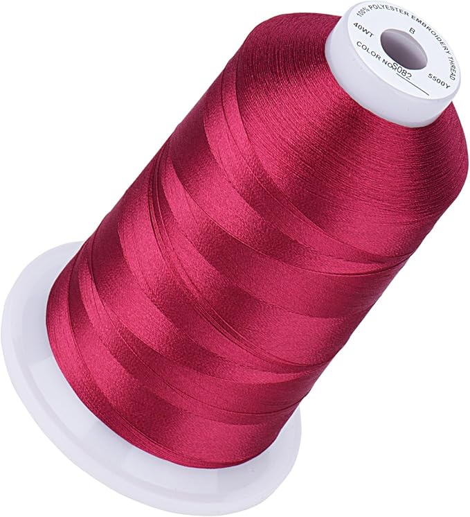 Simthread 5500Yds Embroidery Thread, 5000M High-Yardage 40WT 100% Polyester Thread – 170+ Vivid Colors, High-Speed Rated – Compatible with Brother, Singer, Janome & More - Mulberry S082