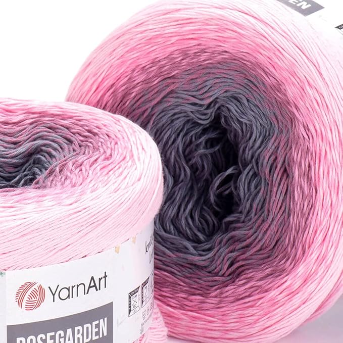 Yarn Art Flowers Rosegarden 100% Cotton 250gr 8.80 oz 1094yds Multicolor Cotton Yarn Rainbow Crochet Yarn Spring Summer (313)