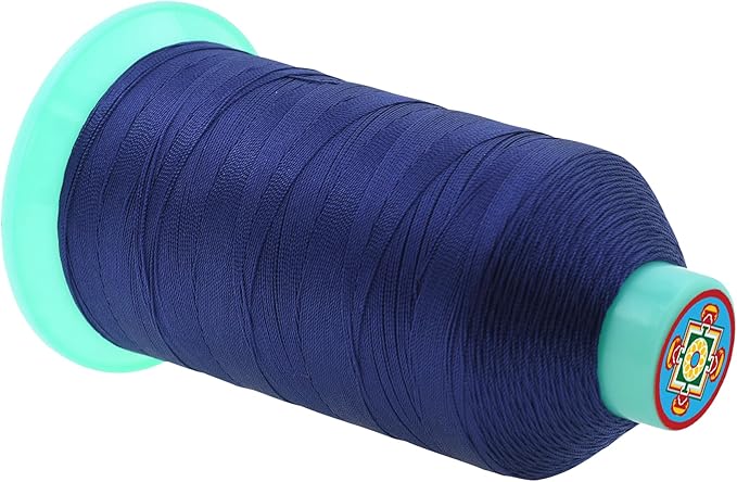 Mandala Crafts Size 138 420D T135 Bonded Nylon Thread - Navy Blue 1250 YDs Tex 135 Heavy Duty Sewing Threads for Leather, Jeans, Weaving, Outdoor Marine Upholstery
