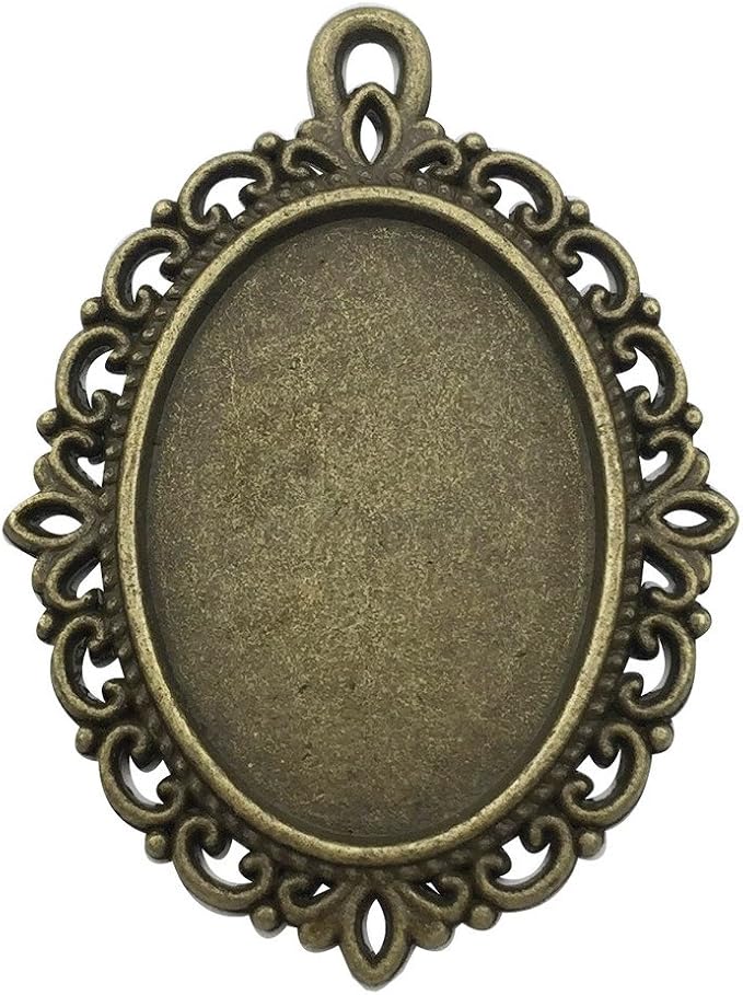 20pcs 18x25mm Oval Bezel Pendant Base Trays Cabochon Settings Trays Pendant Blanks 20pcs Mixed No Duplicate (M116)