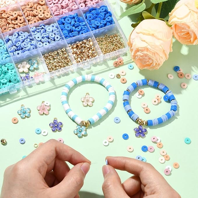 3219 PCS Clay Beads Bracelet Making Kit, Heishi Beads for Jewelry Making, Friendship Bracelet Kit for Adult Necklace Earring DIY with Polymer Clay Material
