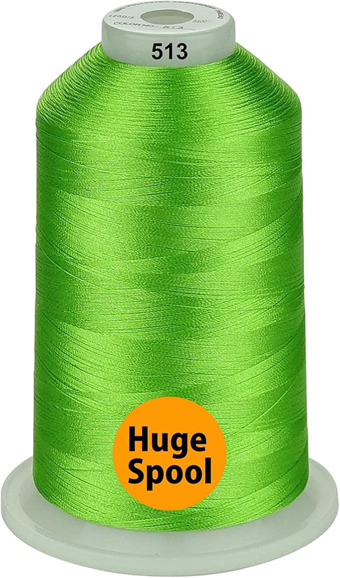 Simthread - 33 Selections - Various Assorted Color Packs of Polyester Embroidery Machine Thread Huge Spool 5500Y for All Purpose Sewing Embroidery Machines - 3 Differ Green