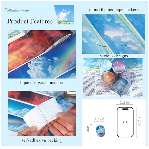 Tape Stickers for Journaling Supplies (White)