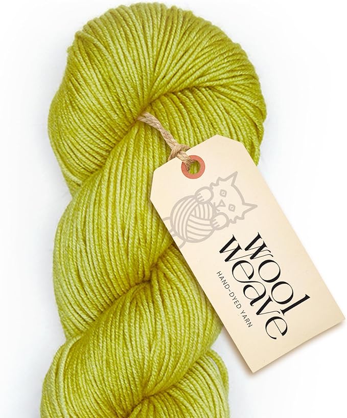 Superwash Merino Wool Yarn for Knitting & Crocheting - Hand Dyed, 100gr, 240 Yards, DK Weight - Luxurious, Soft & Durable Pistachio Yellow Yarn